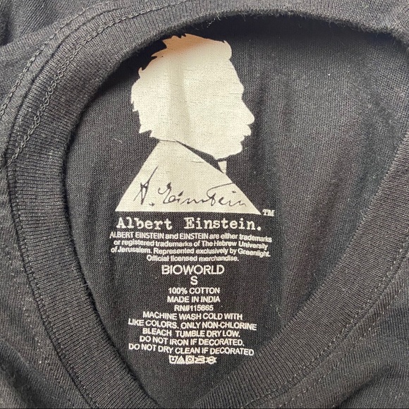 Bioworld Albert Einstein Black Tee S - Picture 7 of 7